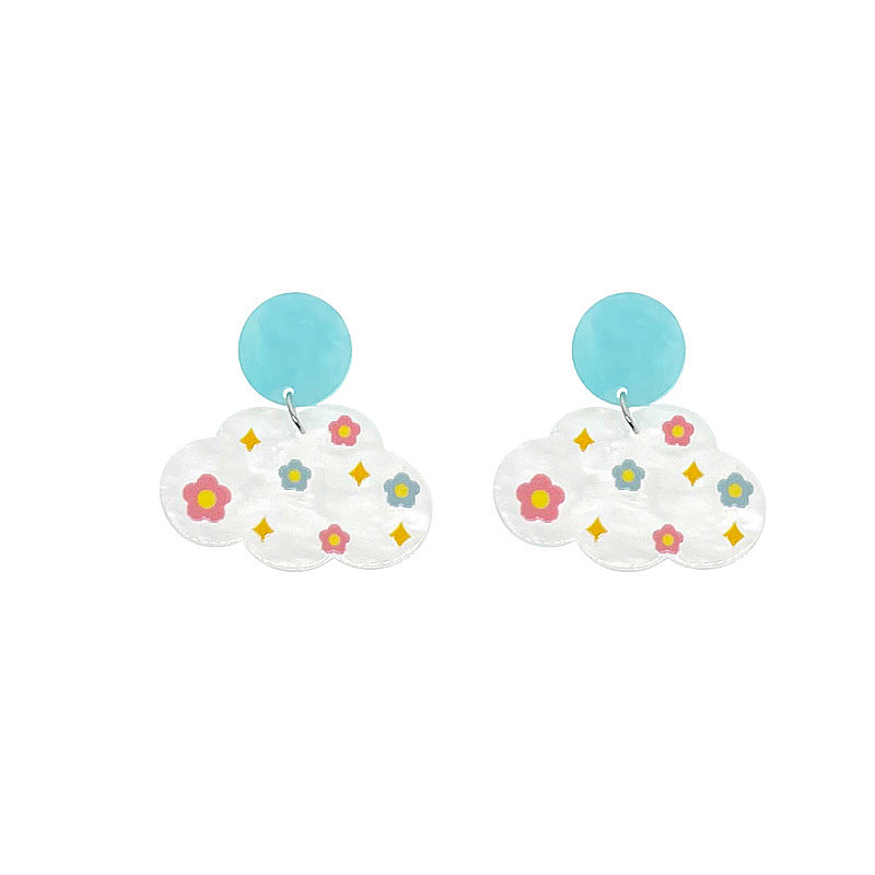 Alloy Colored Flower Earrings MIC-BeiL037