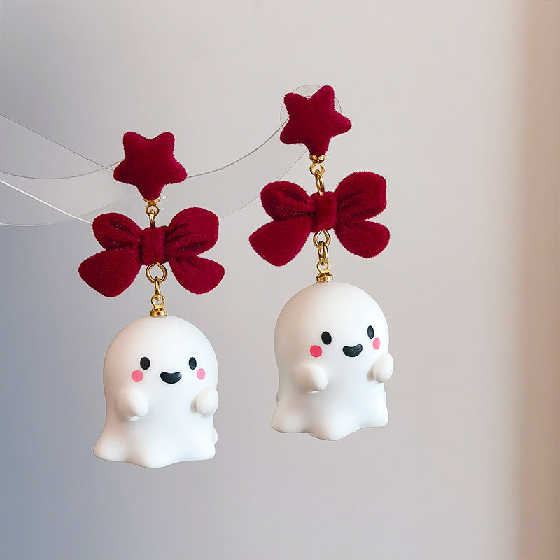 Alloy Black Bow Ghost Earrings MYA-ChuY002