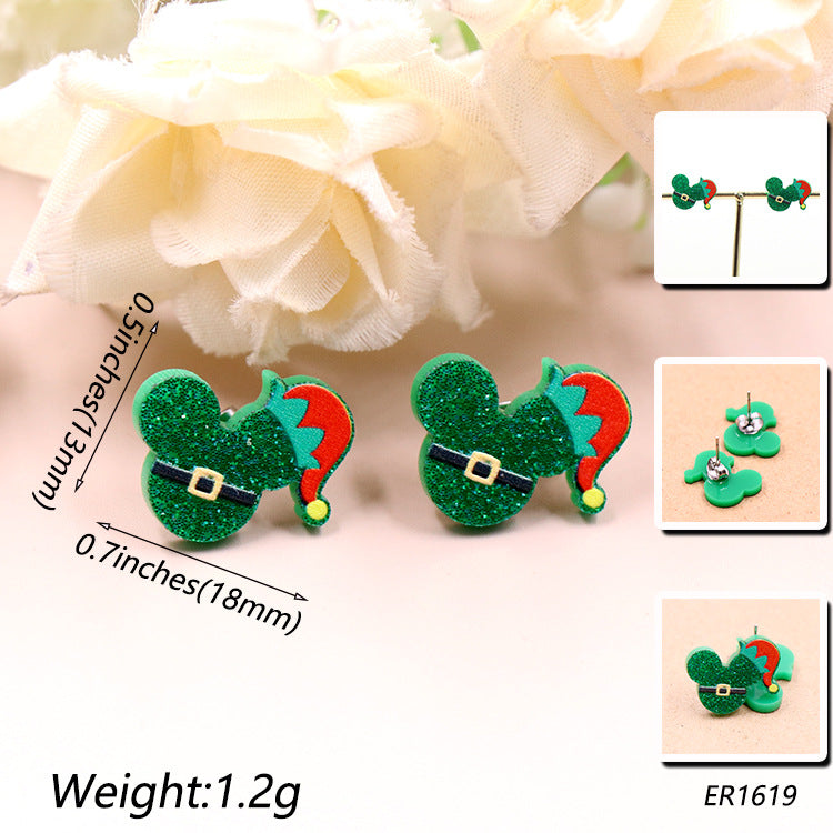 Acrylic Christmas Hat Earrings (Minimo de compra 5) MYA-XiaoY062