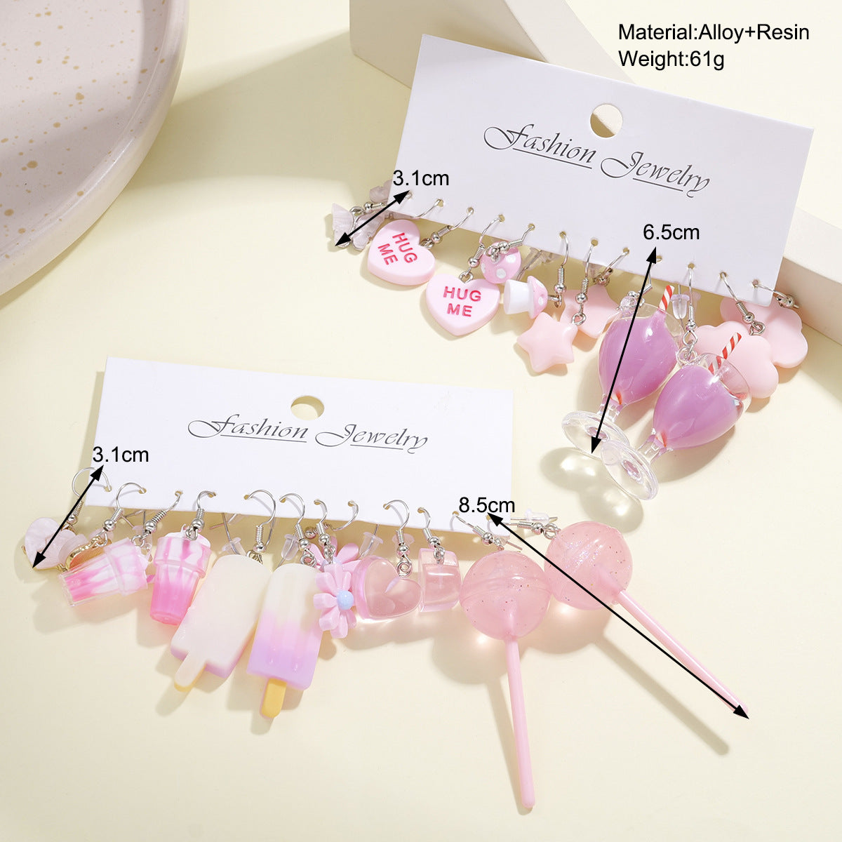 Alloy pink butterfly lollipop earrings MYA-XiaoY083