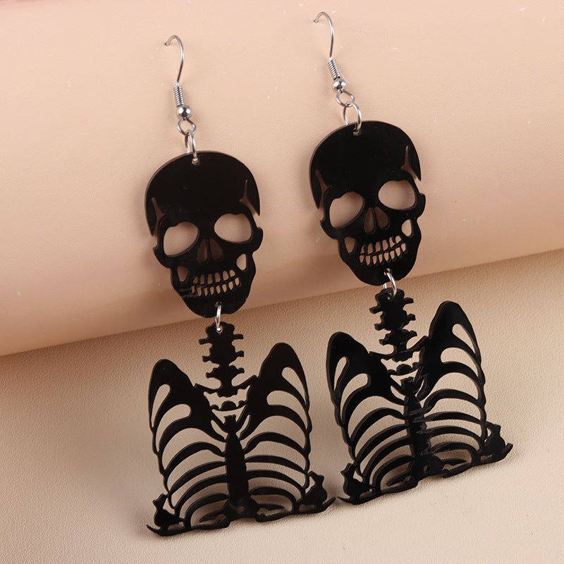 Acrylic Pumpkin Ghost Dark Earrings MIC-DuA098