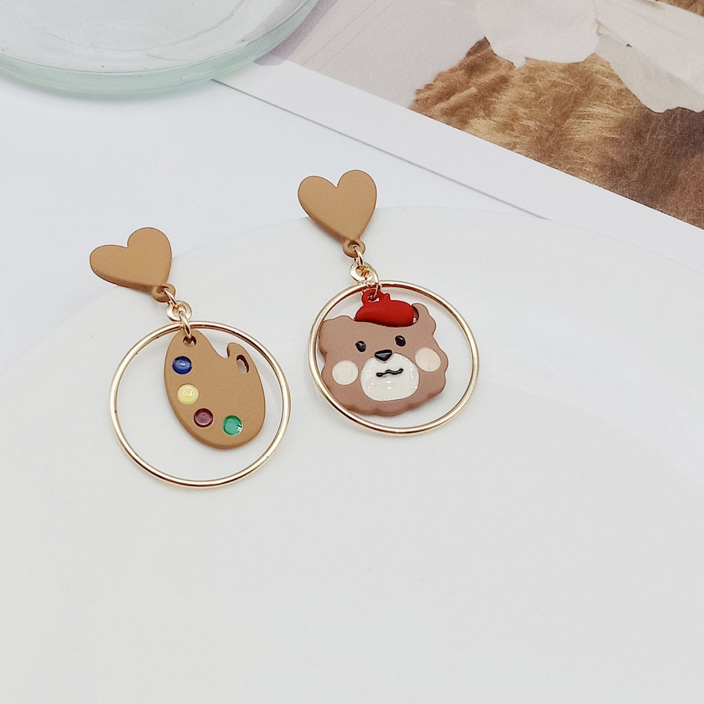 Alloy cartoon little bear drip oil ear clip (Minimo de Compra 2) MIC-KaiT006