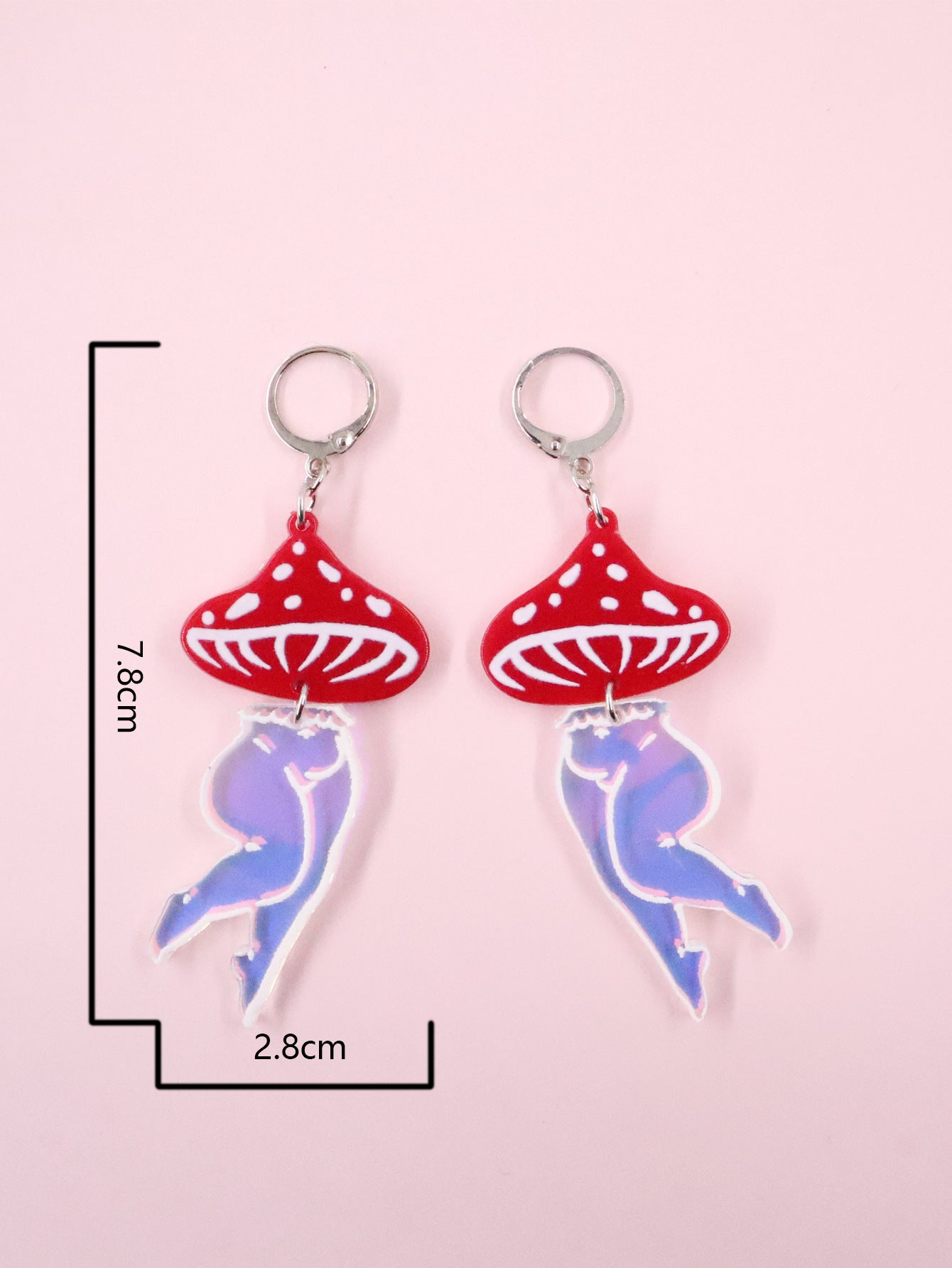 Acrylic Funny Mushroom Earrings （Minimo de compra 2） MIC-OuG018