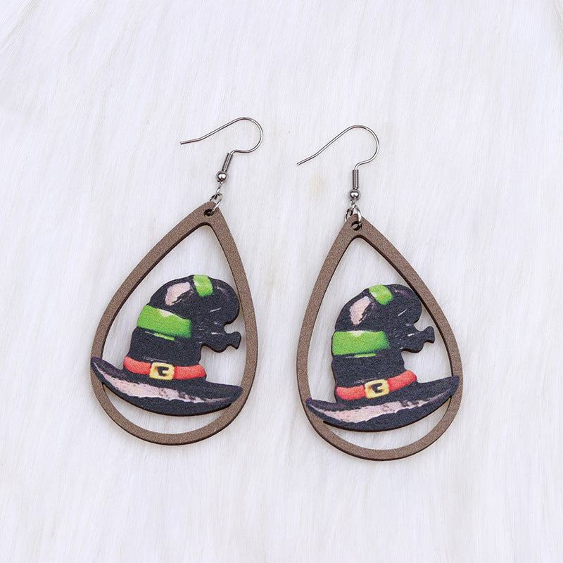 Acrylic Halloween Skull Head Earrings (Minimo de Compra 2) MYA-DuA029