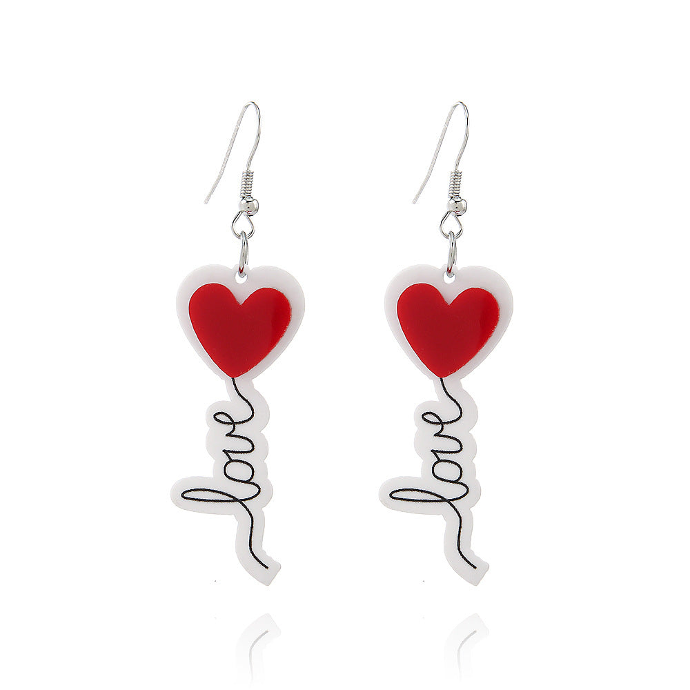 Acrylic Love Earrings (Minimo de compra 2) MIC-ManT021