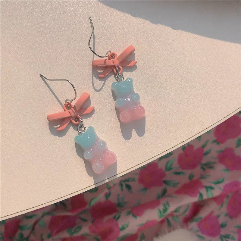 Resin Gradual Bear Earrings MIC-JiX020