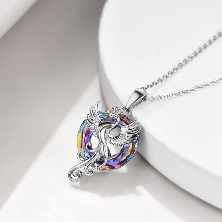 Necklaces Stainless Steel Artificial Crystal Colorful Phoenix Minimo de compra 2 XunO069