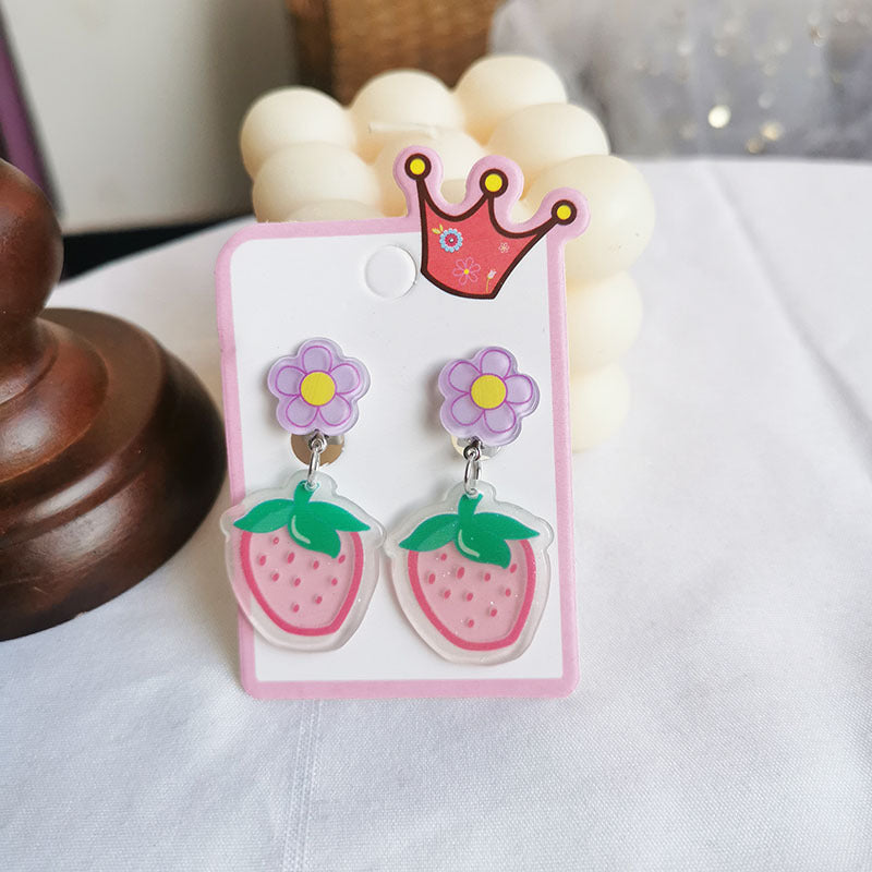 Acrylic Fruit Flower Earrings (Minimo de Compra 2) MIC-HanJ002