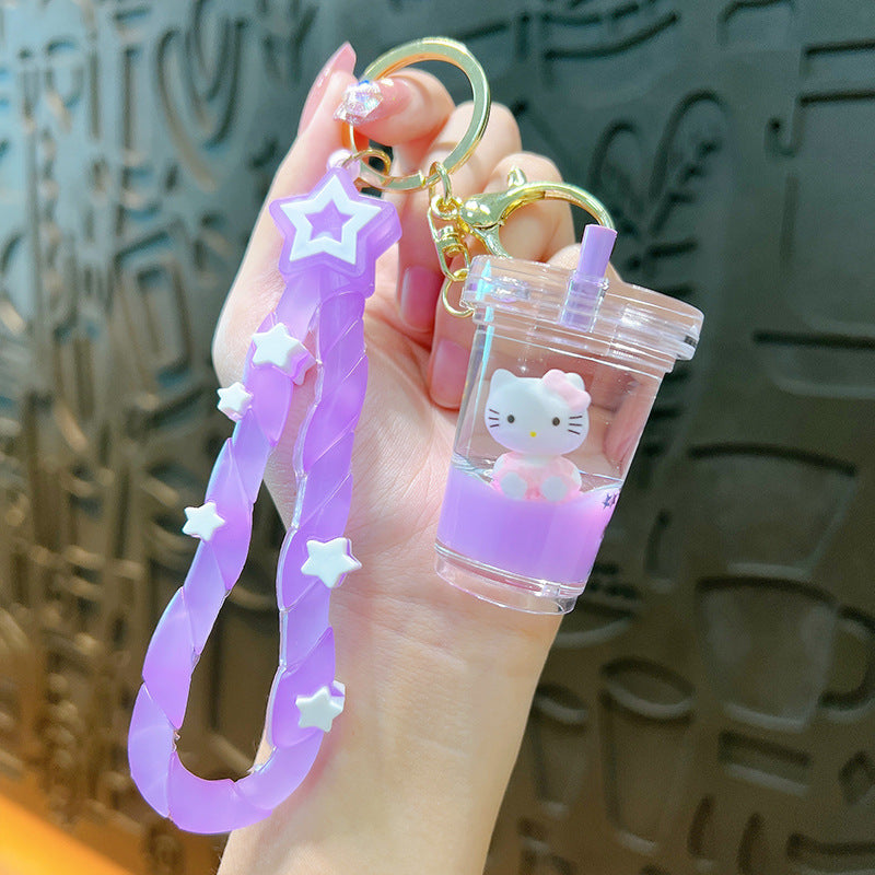 PVCKT Cat Milk Tea Cup Keychain MIC-YanG013