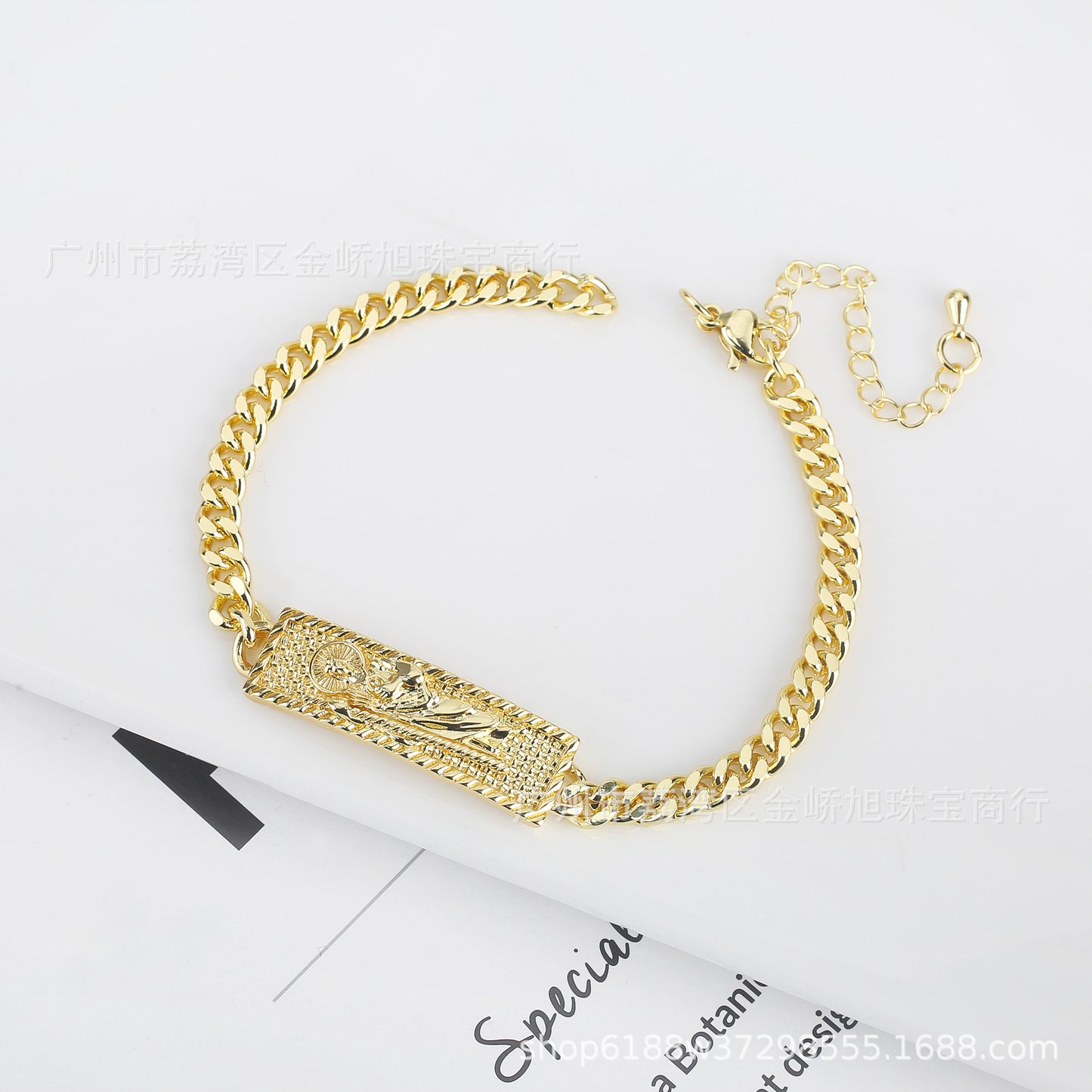 Alloy Rose Chain Cuban Bracelet MIC-JJX001