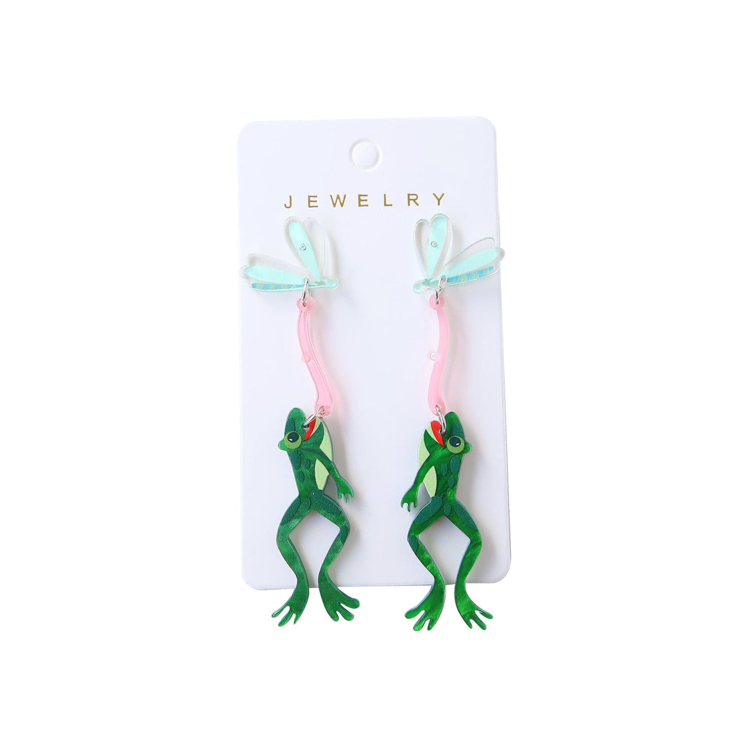 Alloy acrylic frog insect earrings MIC-OuG127