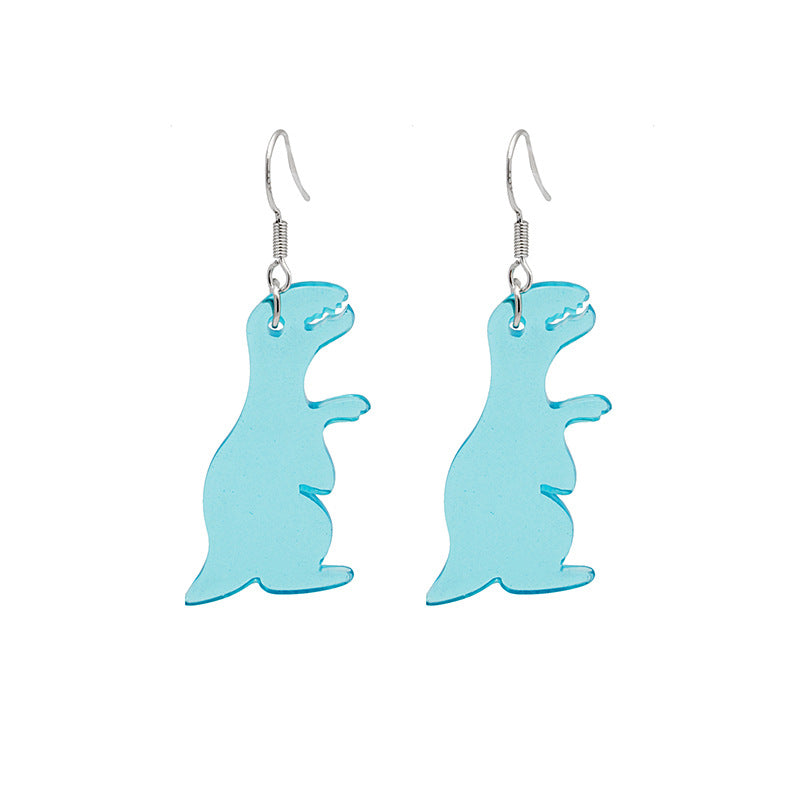 Alloy transparent acrylic dinosaur earrings (Minimo de Compra 2) MIC-MDD070