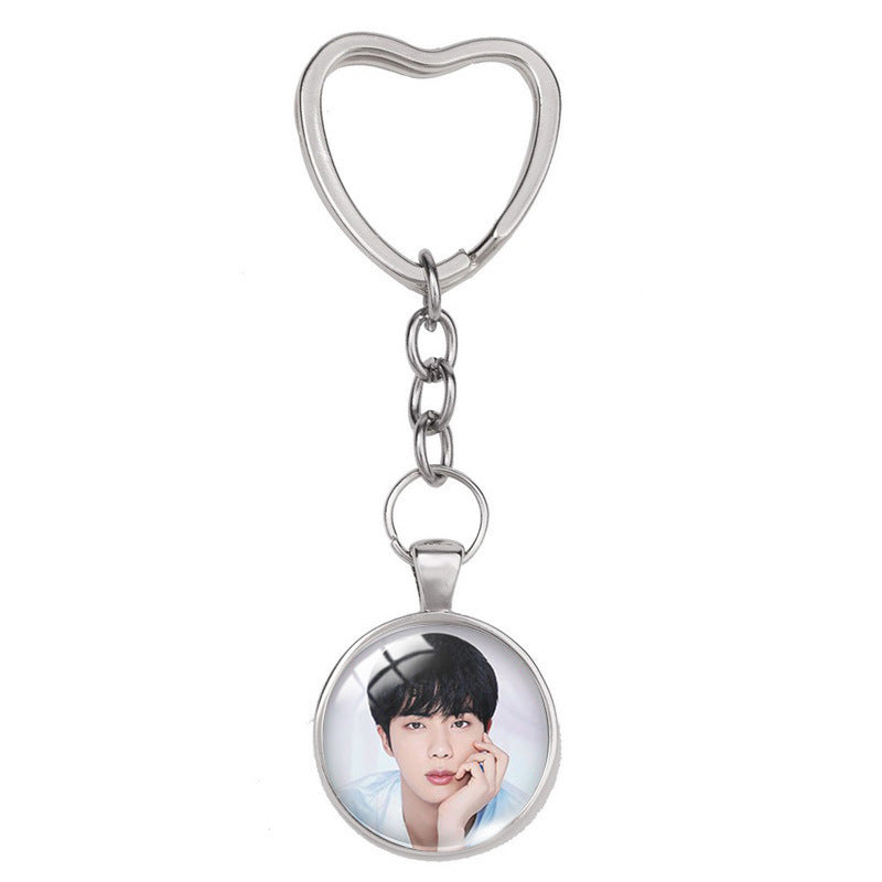 Alloy Time Gem Heart shaped Keychain MIC-XiangL040