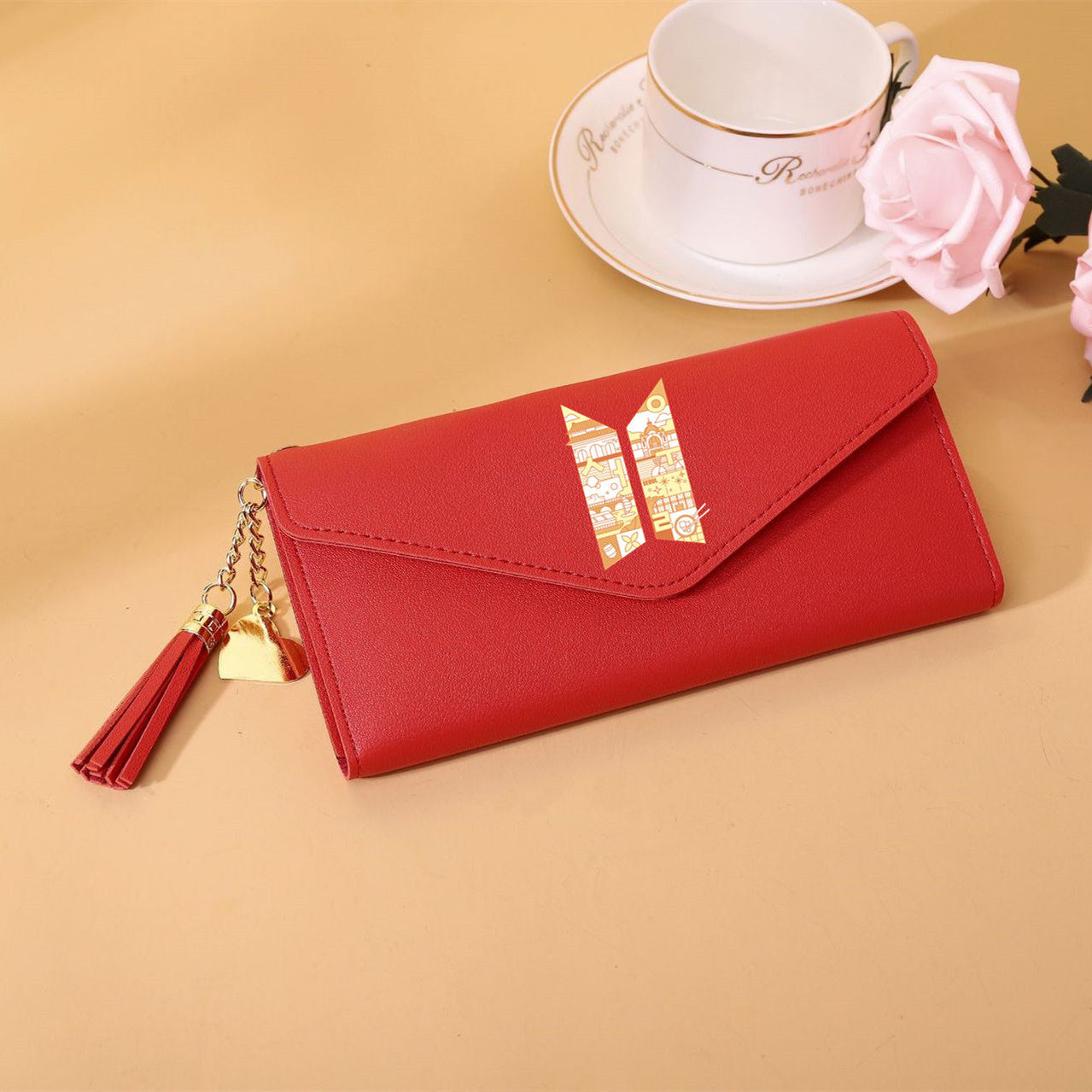 PU CITY series card bag tassel long wallet MIC-XingY014