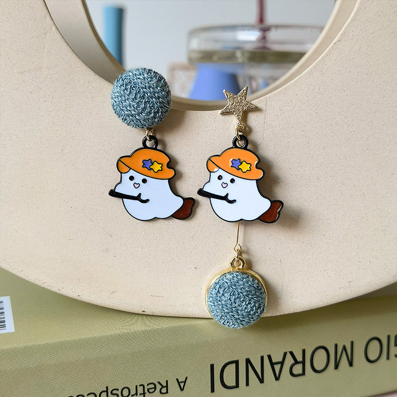 Resin Halloween Ghost Earrings MIC-JiuY024