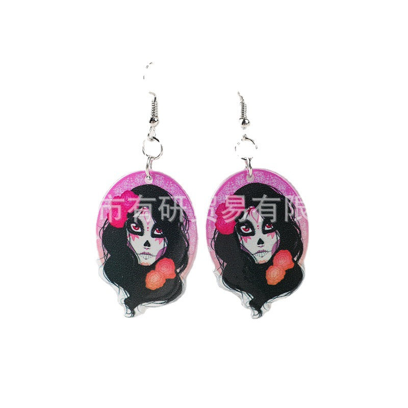 Resin Skeleton Girl Earrings (Minimo de Compra 2) MIC-YouY008