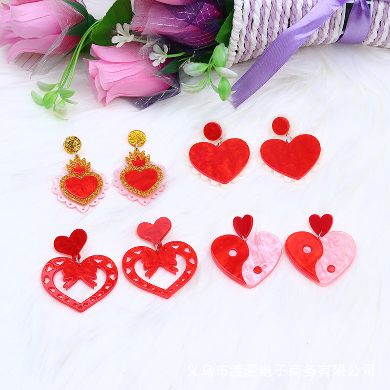 Acrylic Love Splice Earrings MIC-DuA016