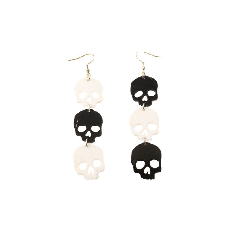 Acrylic Halloween New Skull Earrings (Minimo de Compra 3) MIC-OuG068