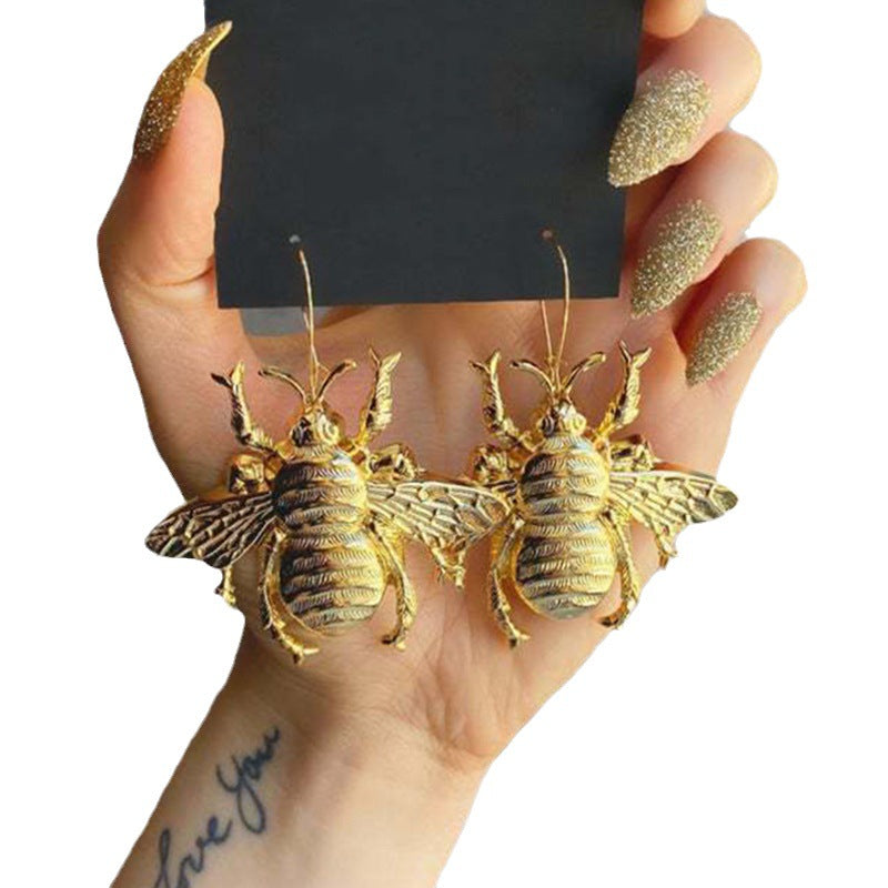 Alloy Retro Bee Earrings (Minimo de Compra 2) MIC-ShuangJ001