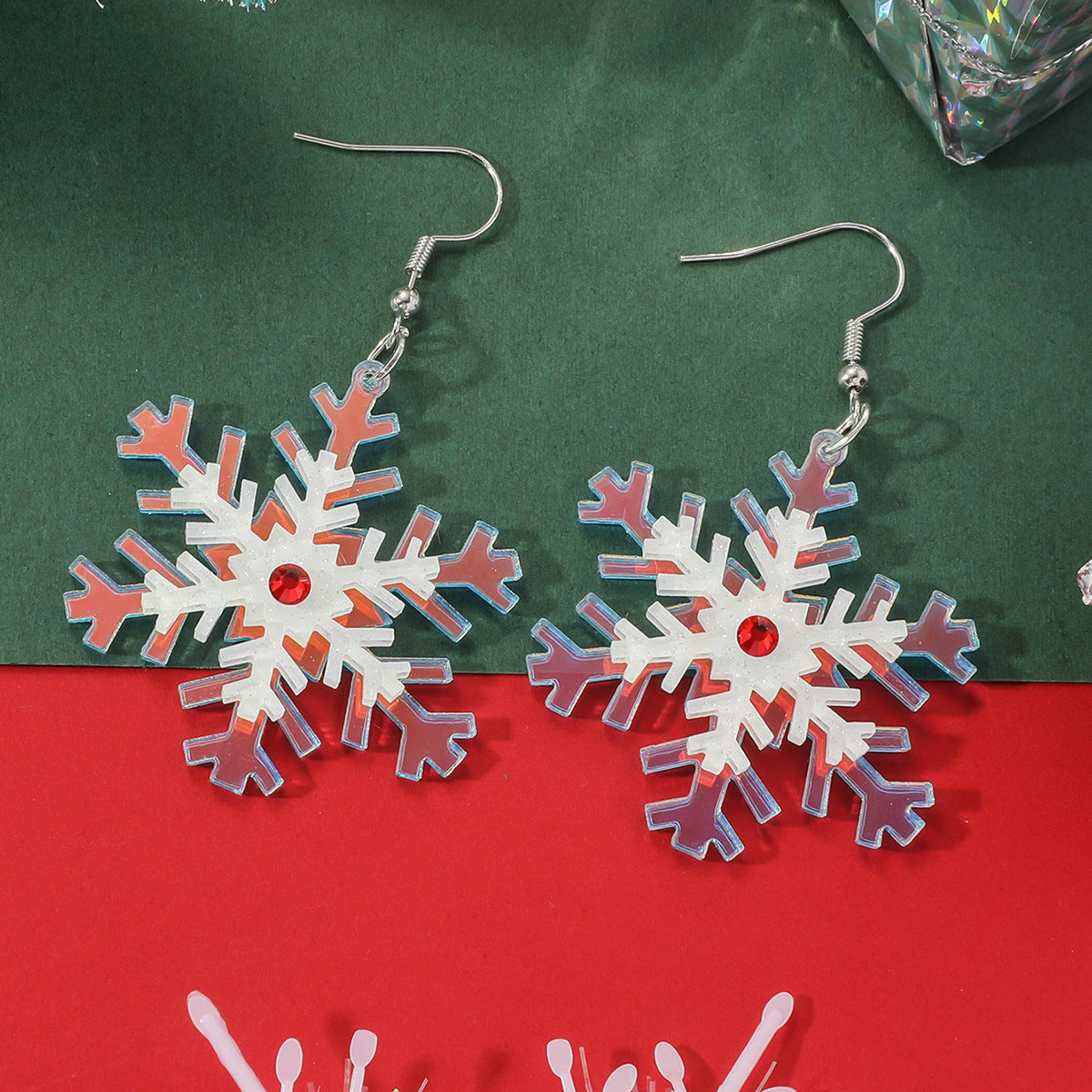 Acrylic Christmas Santa Claus Earrings MIC-JunJ024