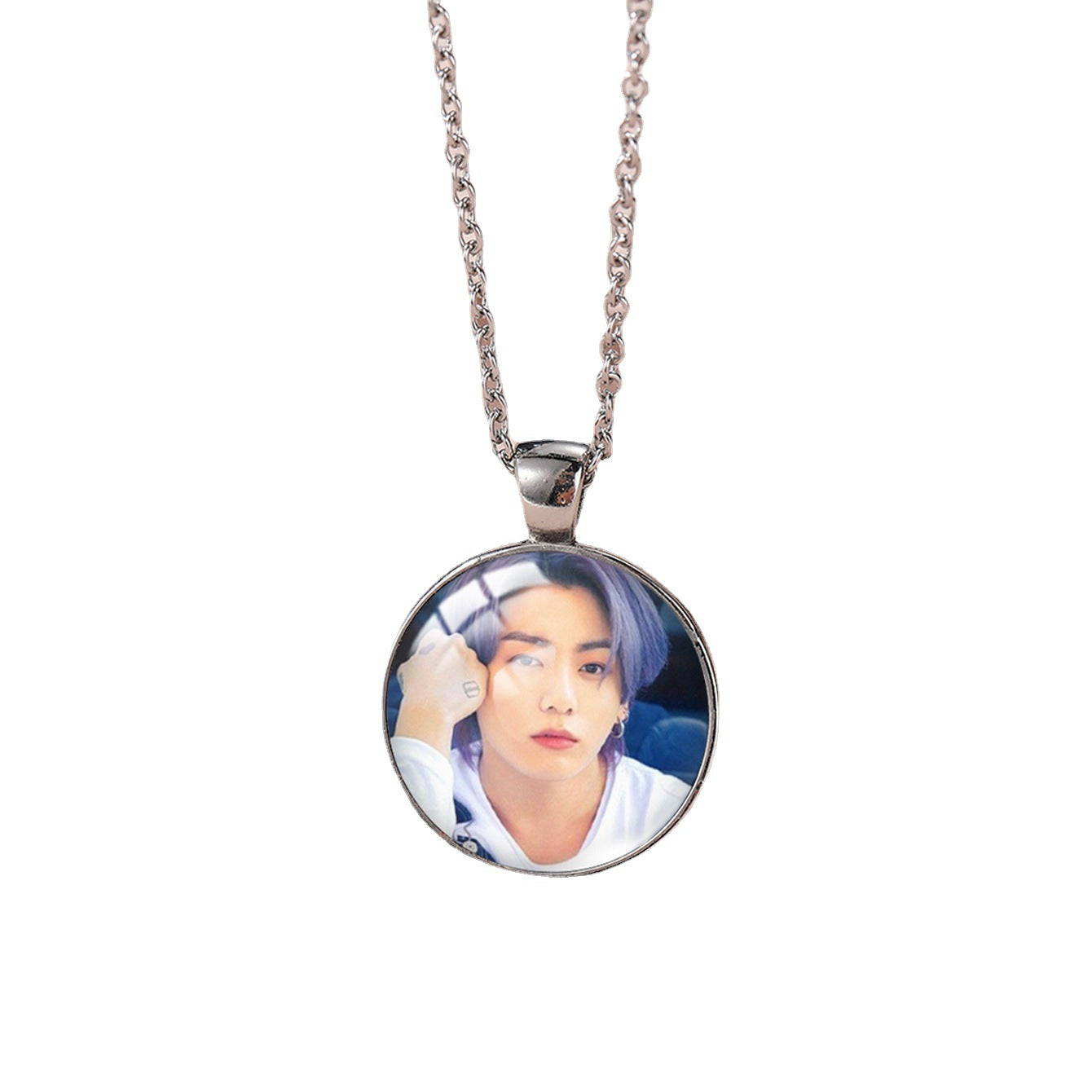 Alloy Time Gem Round Necklace MYA-XiangL030