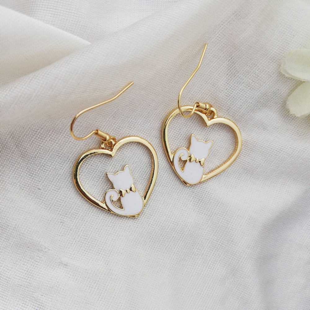 Alloy cartoon cat earrings MIC-FanY003