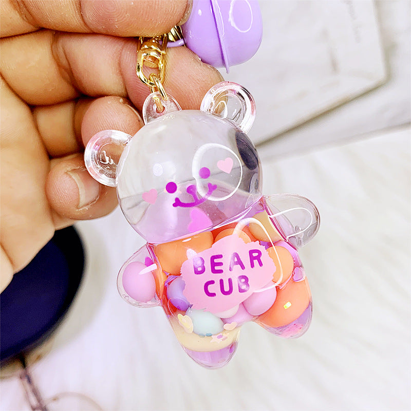 cartoon into oil bear acrylic keychain DMF002