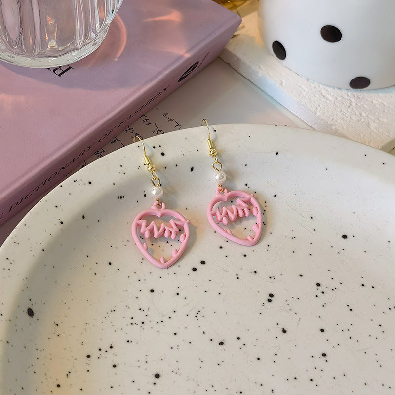 Alloy Macaron Pink Earrings (Minimo de compra 2) MIC-MingX015