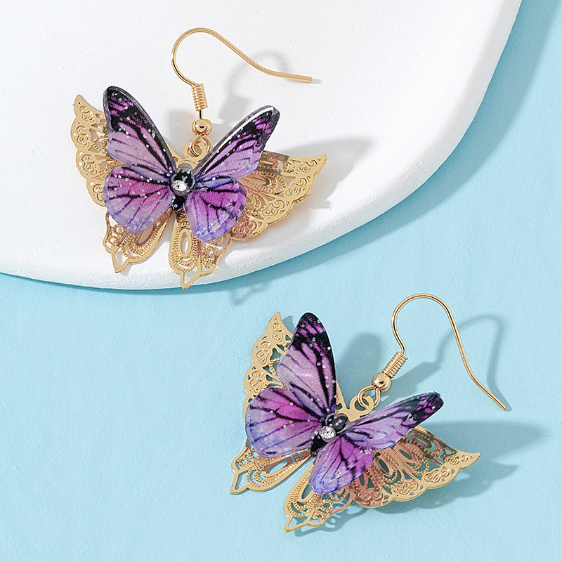 Acrylic Colorful Butterfly Earrings MYA-AYN026