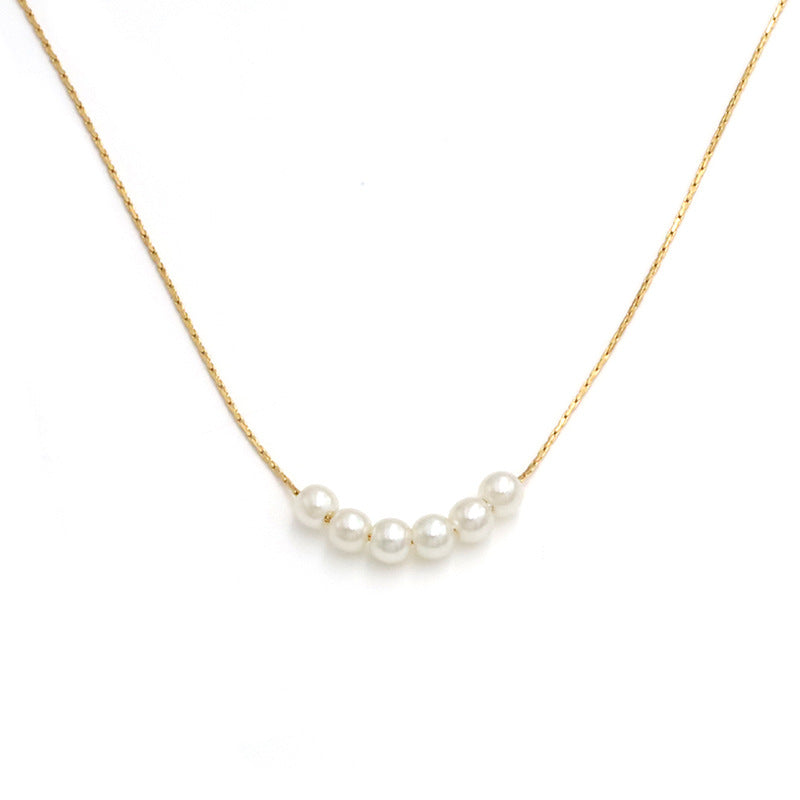 Stainless steel gold-plated pearl necklace MYA-XuanJ045