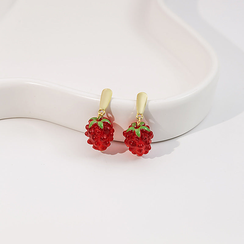 Alloy Strawberry Grape Tassel Earrings (Minimo de compra 2) MIC-KuL010