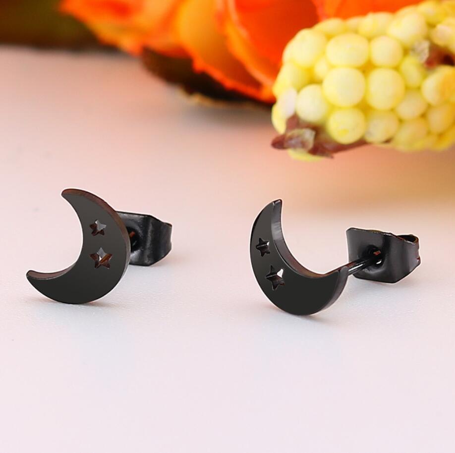 Stainless Steel Moon Earrings SS022