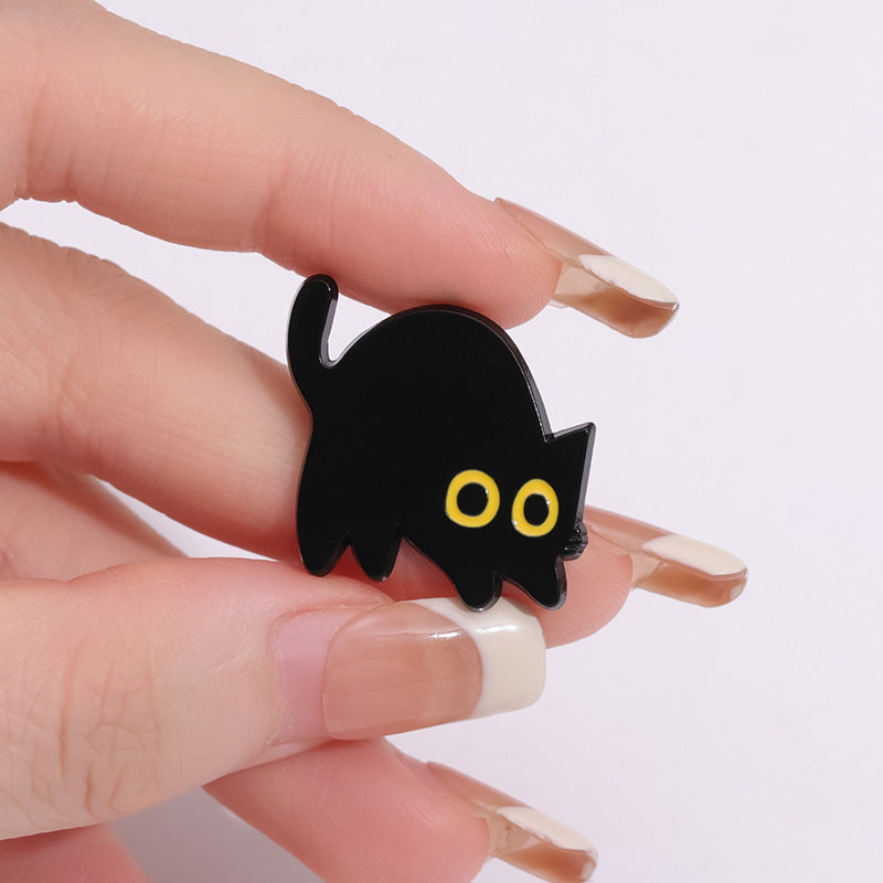 Alloy cute black cat brooch MIC-ZhuoB018