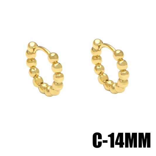 Gold-plated copper geometric hoop earrings MIC-AS006