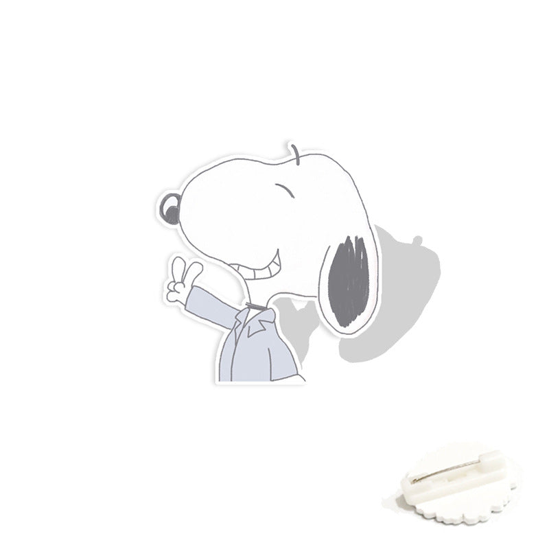 Acrylic cartoon cute Snoopy brooch (Minimo de compra 2) MYA-WeiJ008