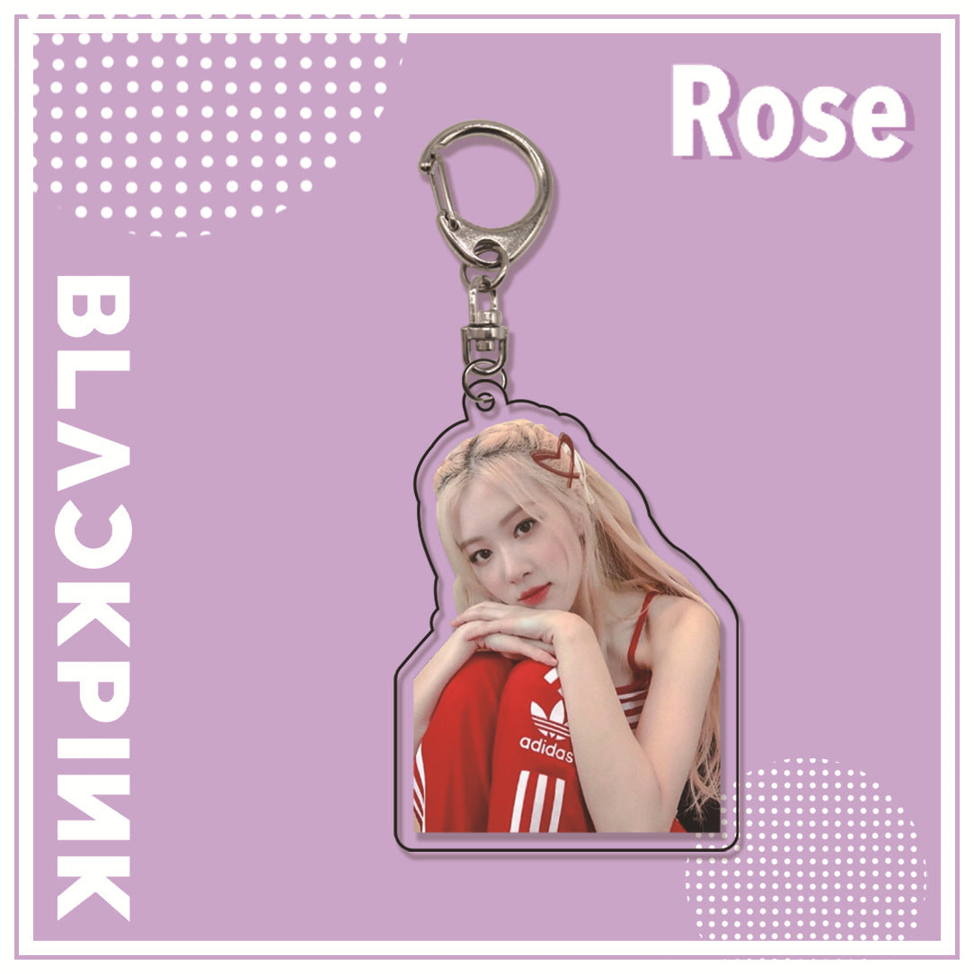 Acrylic pink ink double-sided blackpink keychain (Minimo de Compra 2)  MYA-ManM010