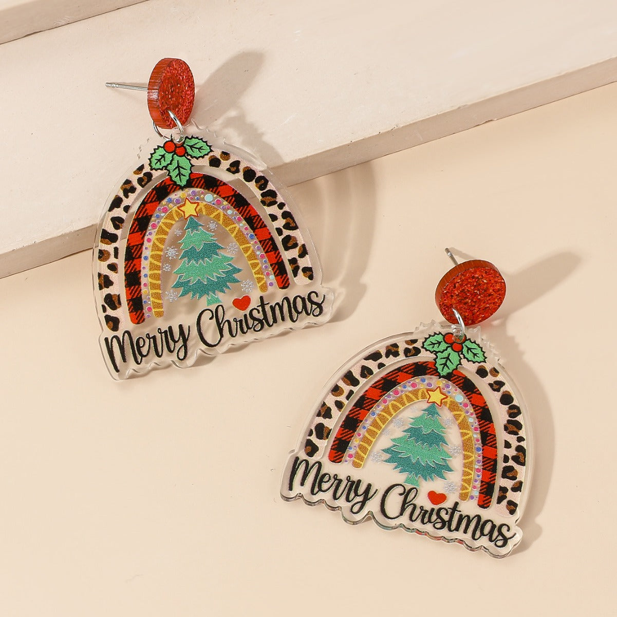 Acrylic Christmas Ball Snowflake Earrings (Minimo de Compra 2) MYA-QiShang001