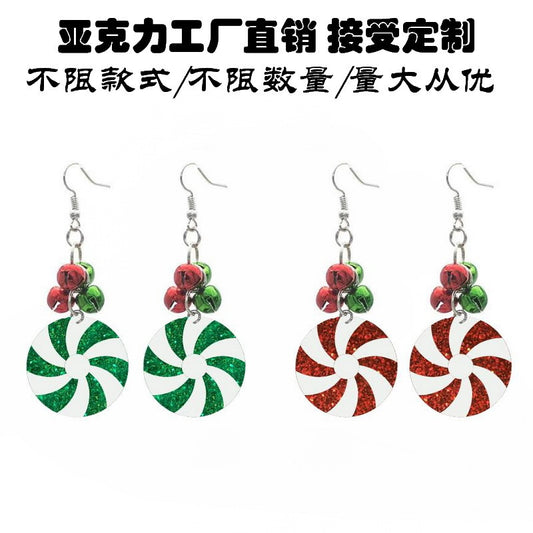 Acrylic Christmas Colorful Light Bulb Bell Earrings MIC-XueP183