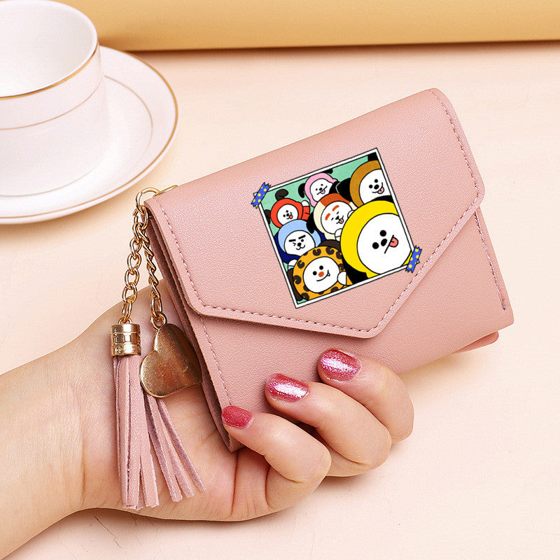 PU card bag tassel short wallet MIC-XingY013