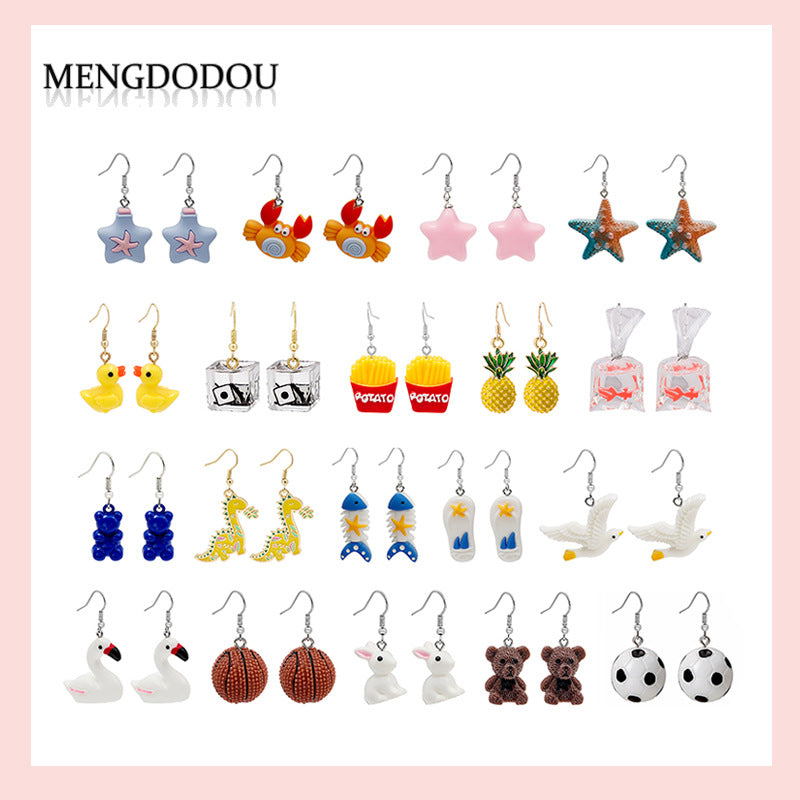 Alloy animal fried egg earrings MIC-MDD007