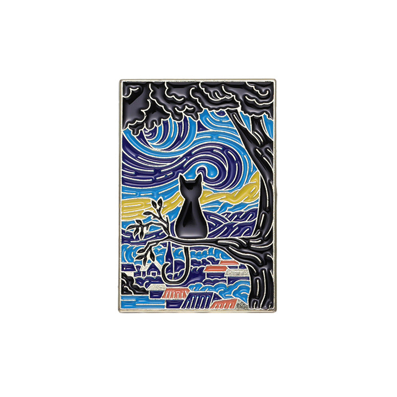 Alloy Van Gogh Art Drawing brooch MIC-QiH003