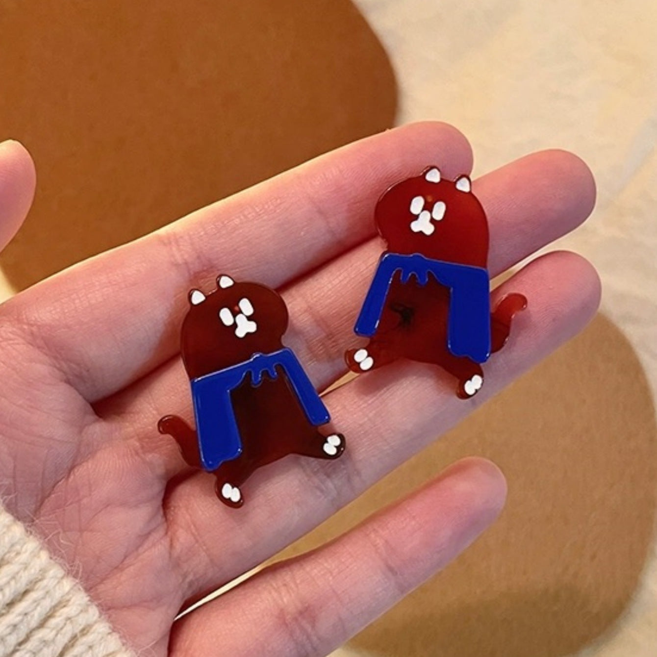 Alloy resin versatile cat earrings (Minimo de compra 5) MYA-AoY011