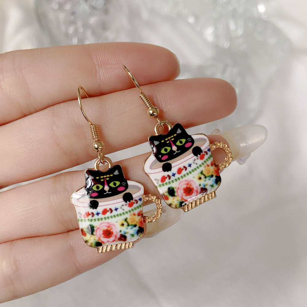 Acrylic cartoon cat earrings (Minimo de compra 2) MYA-YiD035