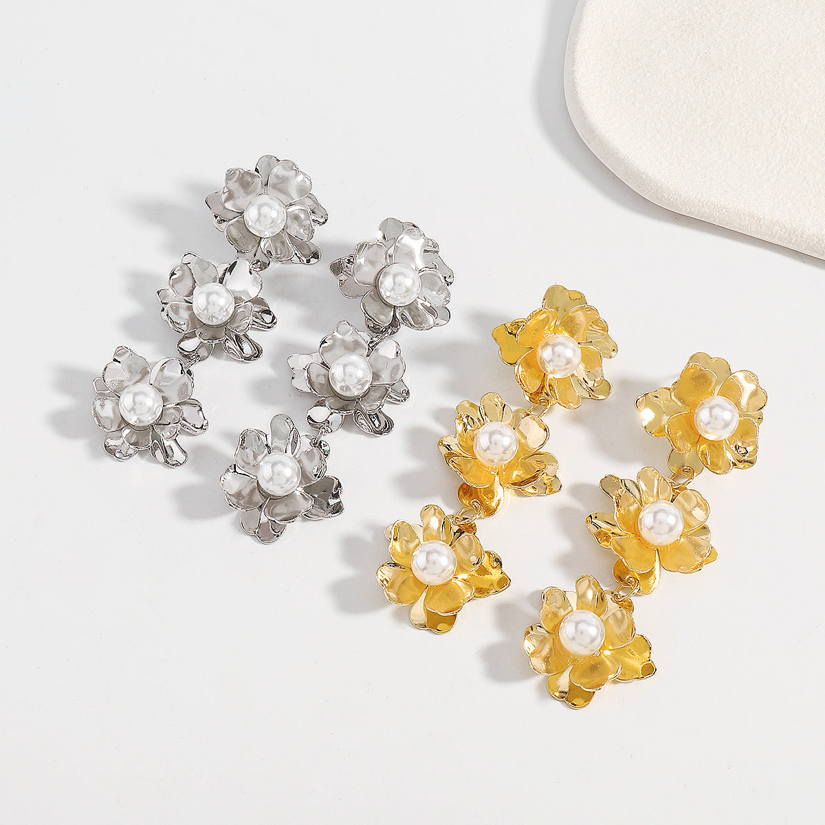 Metalic Flower Earrings MIC-QianD006