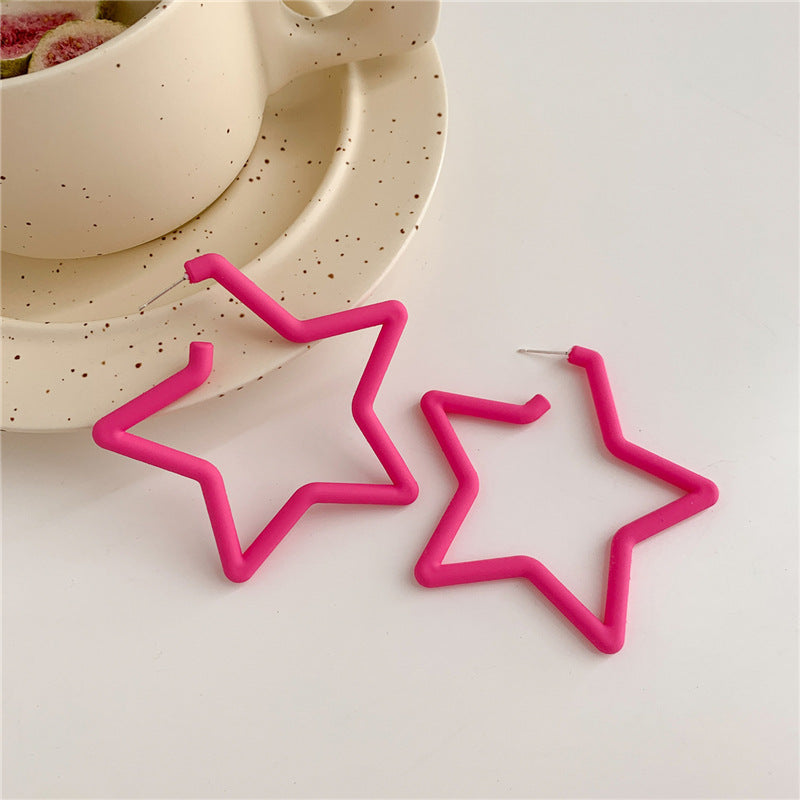 Resin Star Opening Jelly Color Earrings (Minimo de compra 2) MIC-LuoN004