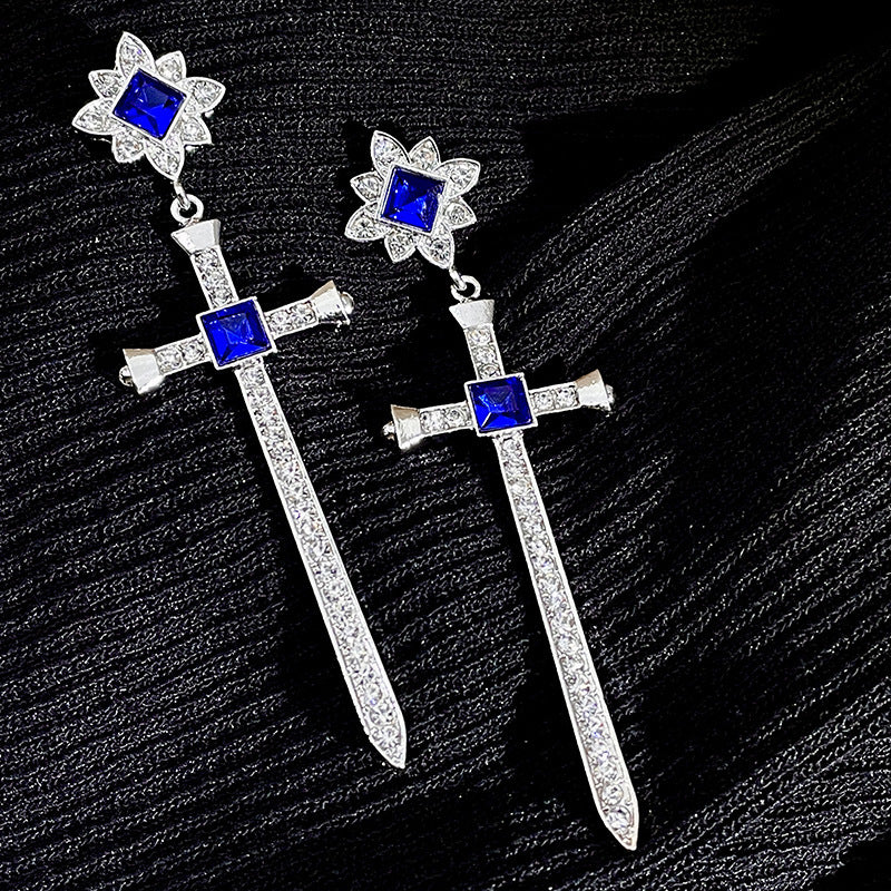 Alloy blue series earrings MYA-DieD001