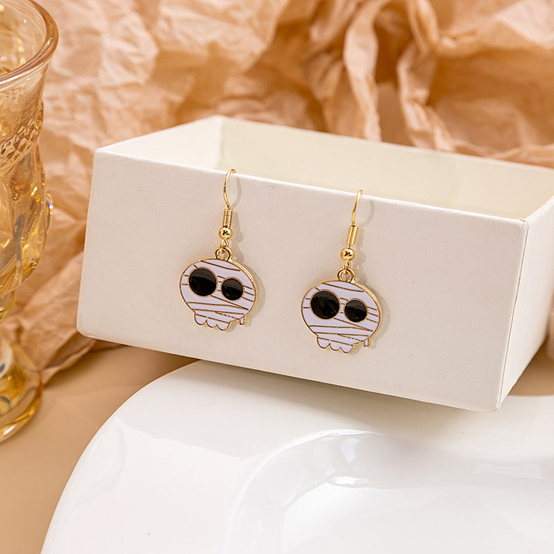 Acrylic Halloween Skull Eyeball Earrings MIC-MDD049