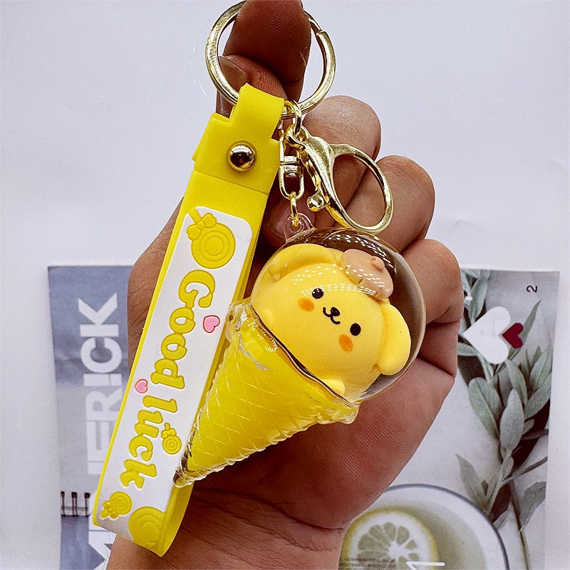 PVC cartoon floating oil keychain MYA-DMF013