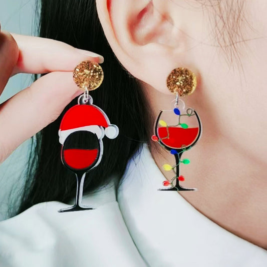 Acrylic Christmas personalized hollow out earrings MIC-DuA073