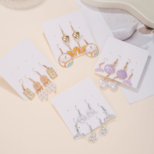 Alloy pearl tassel earrings (Minimo de Compra 5) MIC-ShiY006